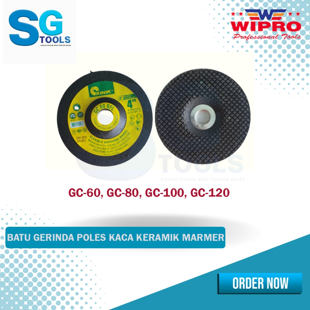 KINIK  Batu Gerinda Flexible Kaca Keramik 4" GC60/80/100/120 - KINIK Flexible Grinding Wheel Batu Ge