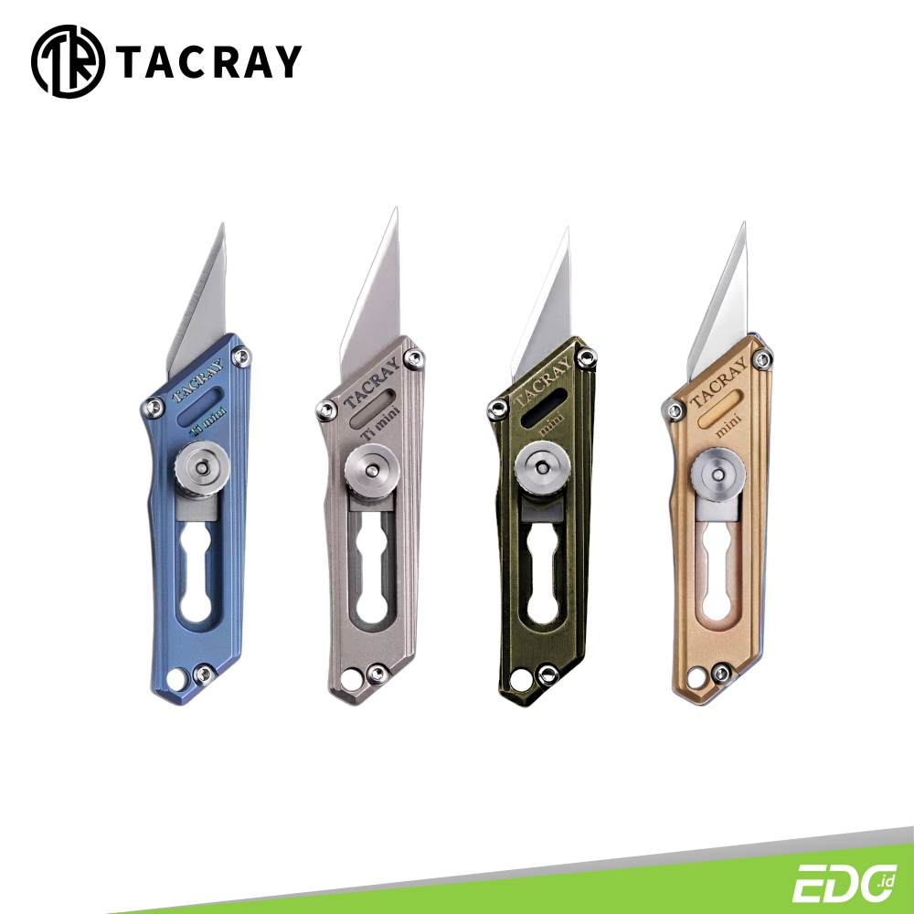 

Mini Cutter Tacray Utility Knife Titanium / Brass Retractable Replaceable Blade Perkakas Alat Pisau Potong Survival Camping Tools TR-MGD1902