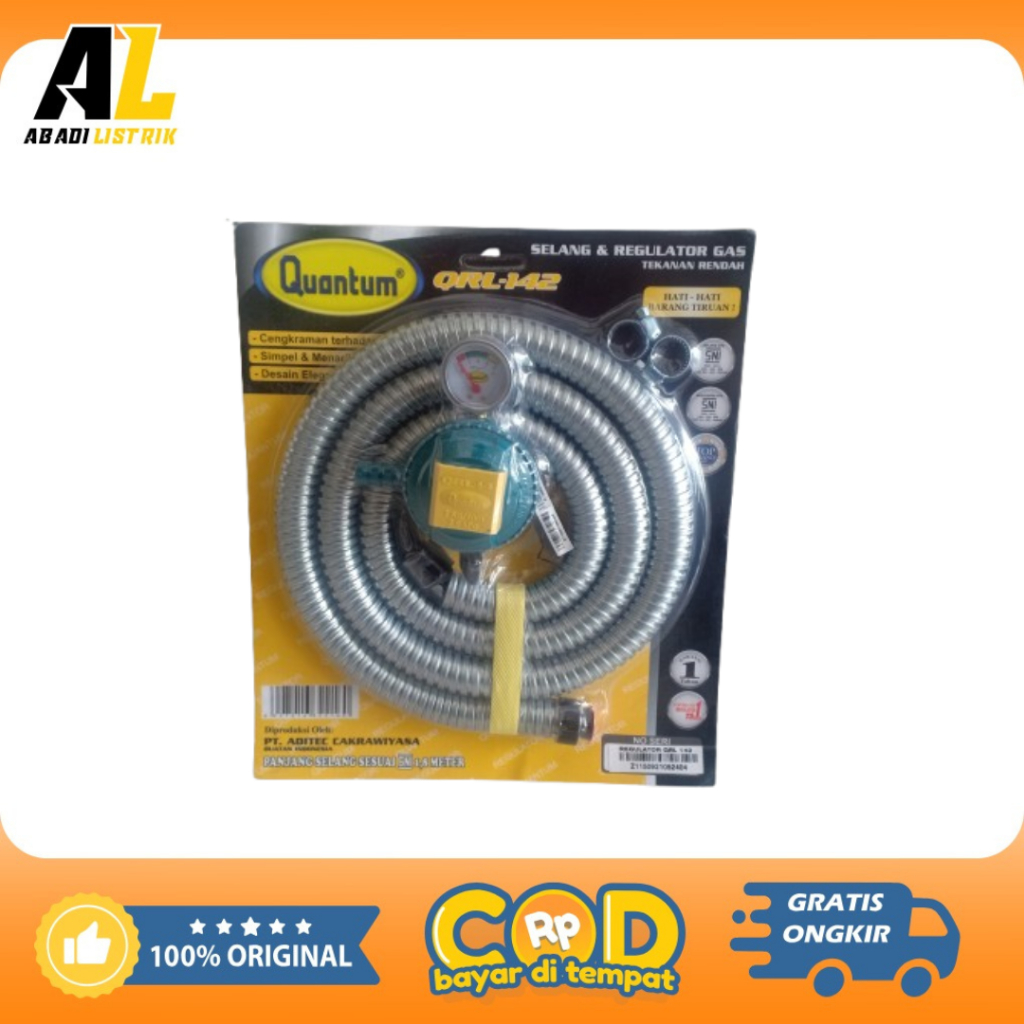Selang Paket Quantum/Selang Gas Quantum + Regulator Quantum QRL-142 SNI