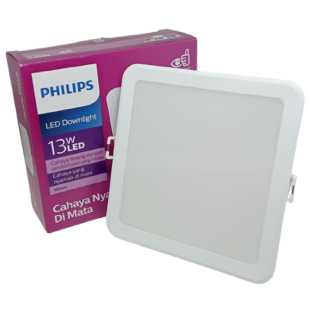 Lampu Downlight Philips Model Kotak | Lampu PHILIPS LED Downlight Messon Square Cahaya Putih (6500K)