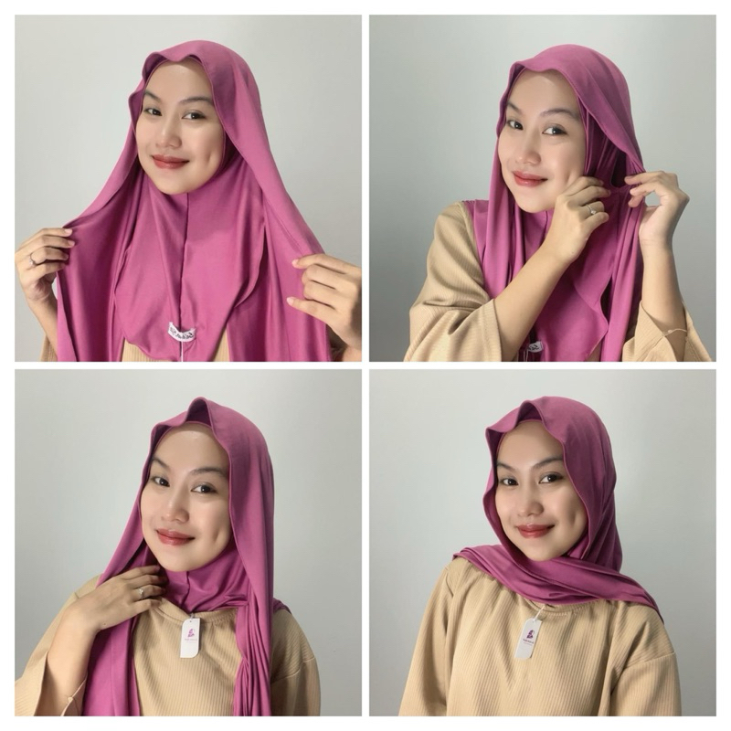 SA’DIAH - Pashmina kaos inner Jersey premium/ Pashmina inner nutup leher/Pashmina instan oval jersey