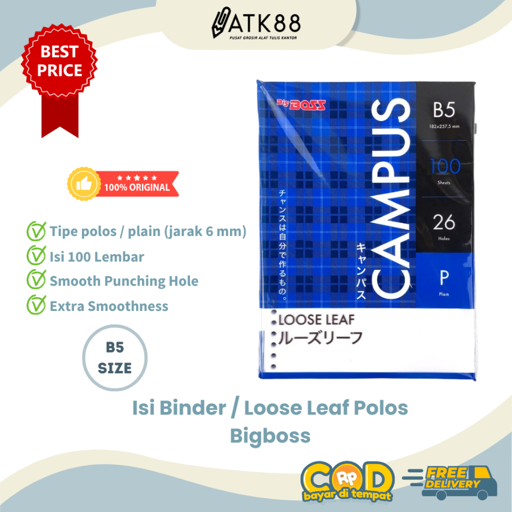 

[ATK88] Isi Binder B5 Polos - Loose Leaf Polos Bigboss
