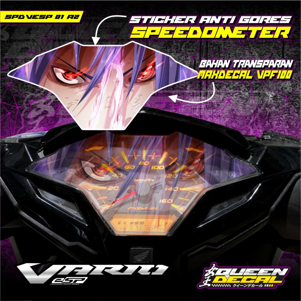 STIKER SPEEDOMETER AKSESORIS VARIO ESP/VARIO 125 TAHUN 2016 VARIASI MOTIF ANIME MATA MERAH-SPD-VESP