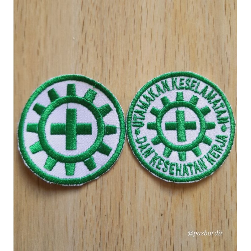 Bordir Logo Safety First K3 Bulat