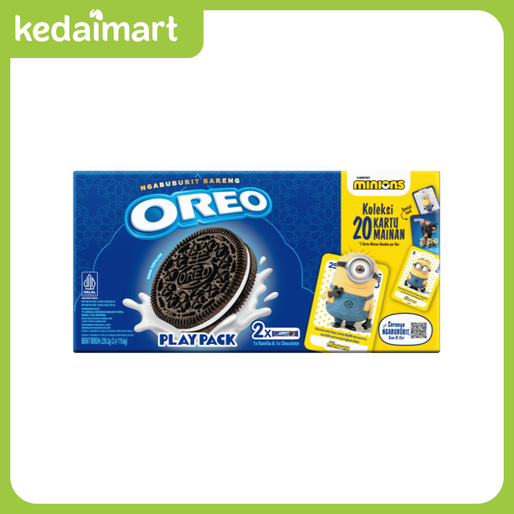 

Oreo Biskuit Playpack Minion Box Isi 2 x 119.6 Gram