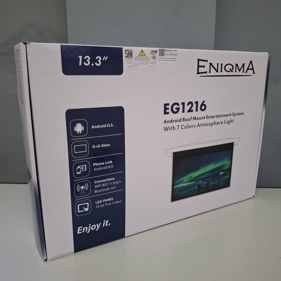 TV ROOF PLAFON MONITOR ANDROID ENIGMA EG-1216 13 INCH / ENIQMA TV ROOF