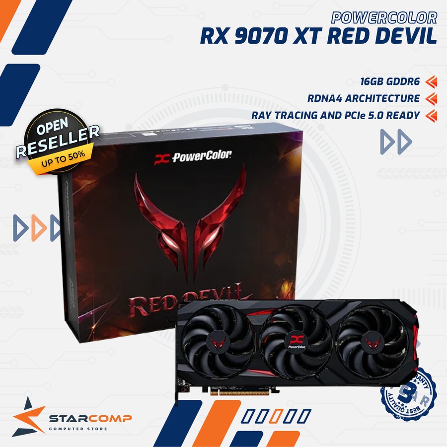 POWERCOLOR Radeon RX 9070 XT RED DEVIL 16GB GDDR6 VGA 9070XT