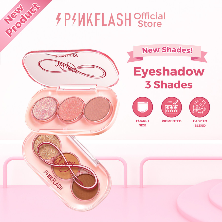 PINKFLASH EYESHADOW 3 PAN (3 SHADE WARNA)