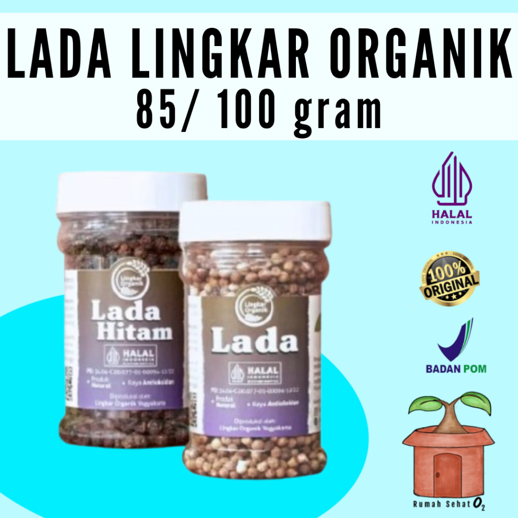 

Lingkar Organik - Lada Hitam & Putih 85/ 100 gram gr Alami Indonesia Kaya Antioksidan Produk Natural