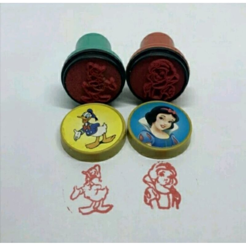 Mainan anak edukasi stempel mini bentuk bulat karakter lucu murah harga satuan perpcs stempel mini