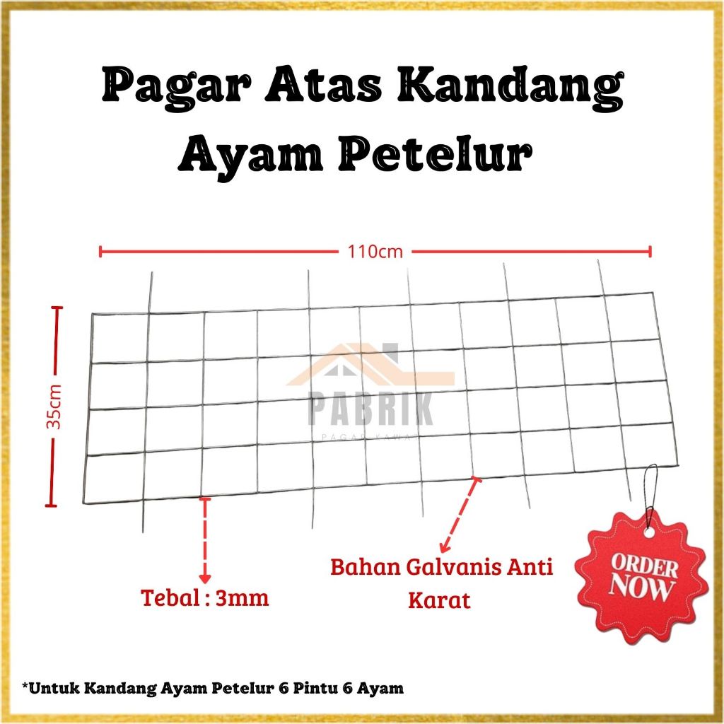 Pintu Depan, Pagar Atas dan Pagar Atas Kandang Ayam Petelur 6 Pintu 6 Ayam | BEST SELLER