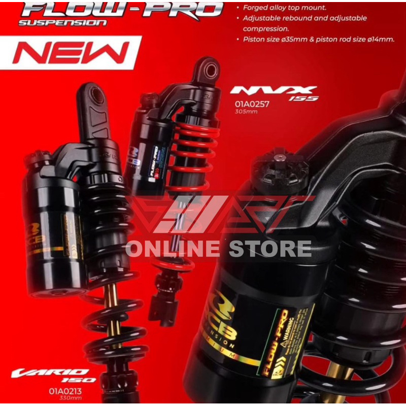 SHOCK RCB FLOW PRO 320 MM / 335 MM SUPRA , RX KING , BLADE BLACK PREMIUM EDITION - TITANIUM - RED