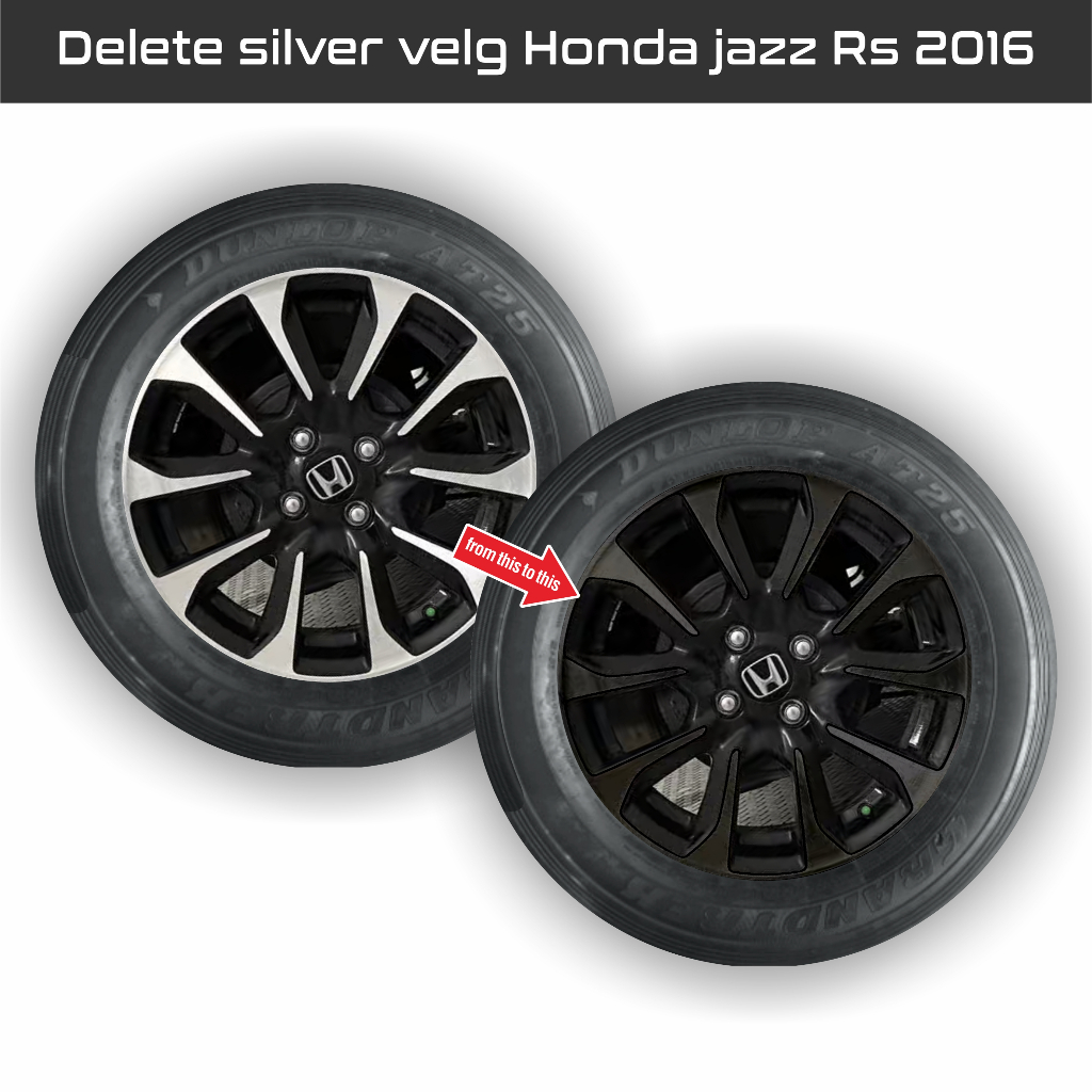 sticker delete silver velg honda Jazz RS 2016 Ring16 (harga 5velg)
