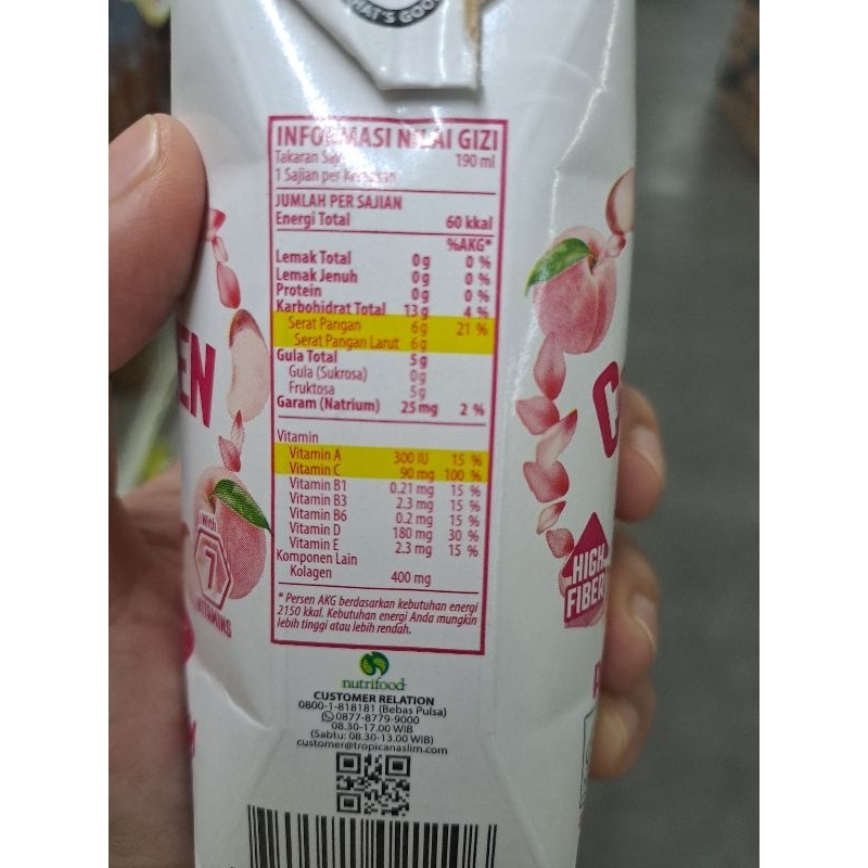 

tropicanaslim collagen shot peach blossom 190 ml