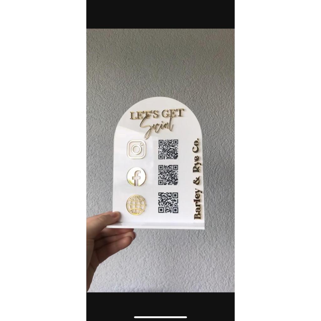 

Tanda Sosial media QR Barcode Akrilik Meja