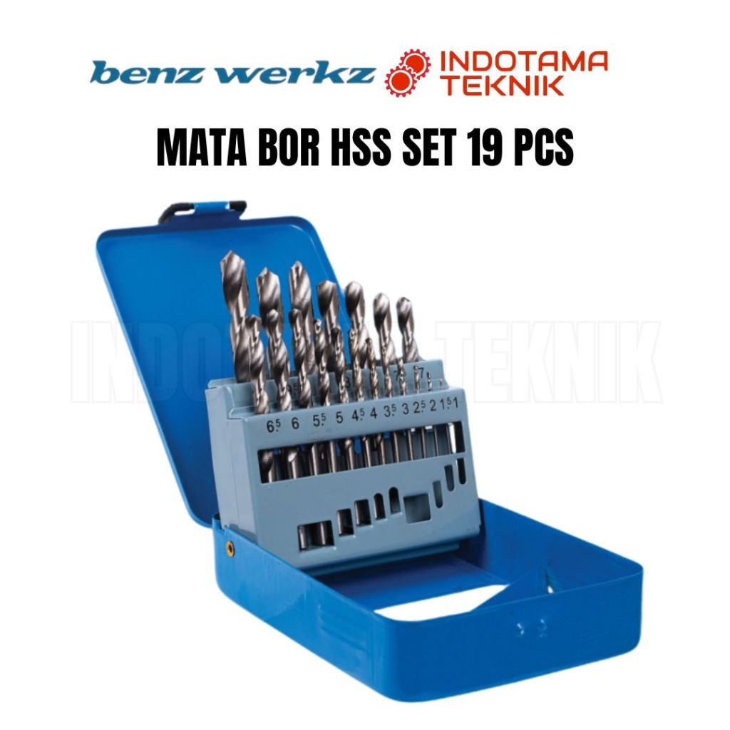 Mata Bor HSS Set 19 Pcs / Mata Bor Besi / Drill Bits Set Benz Werkz