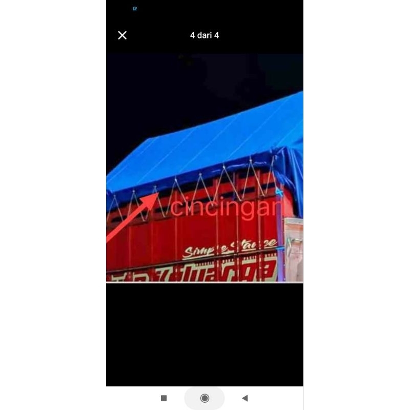 TERPAL TRUK BAHAN ORCID pVC semi karet UKURAN 4x6