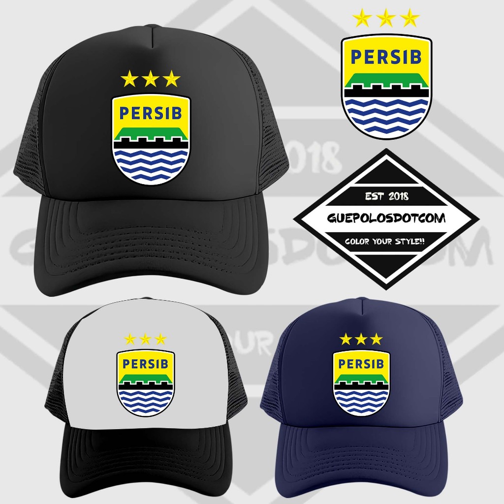 TOPI JARING TRUCKER PERSIB - Topi jaring Persib Bandung - TOPI JARING LOGO PERSIB BANDUNG Murah - GU