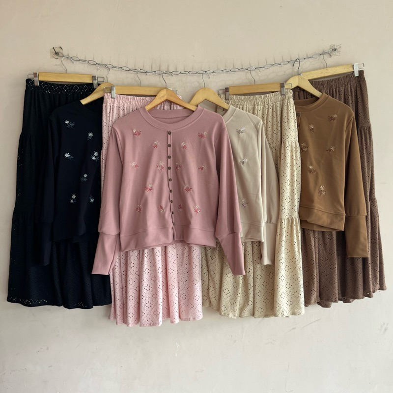 Calista Set Rok Bordir Plisket