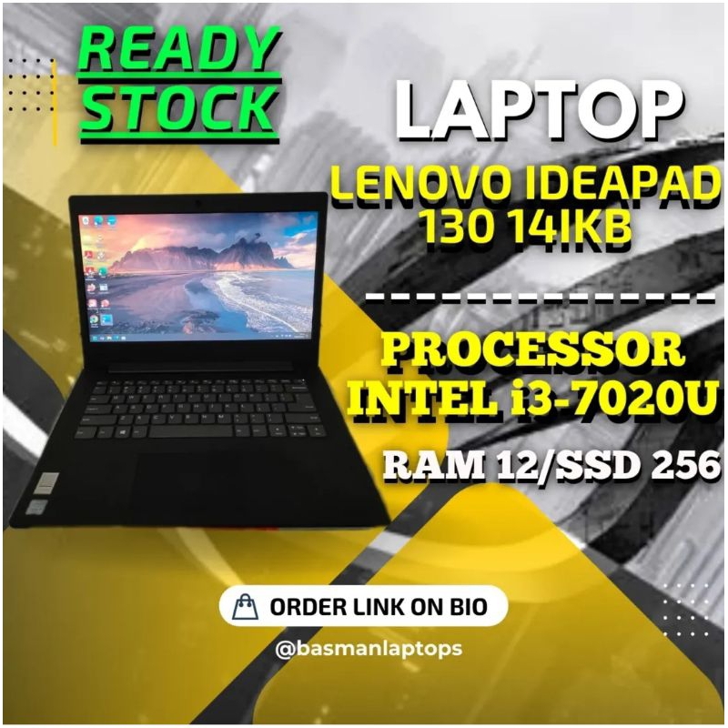 LAPTOP LENOVO Ideapad 130 Core i3 RAM 8 GB PAKAI SSD - LAPTOP BEKAS MALANG  - LAPTOP MALANG - LAPTOP