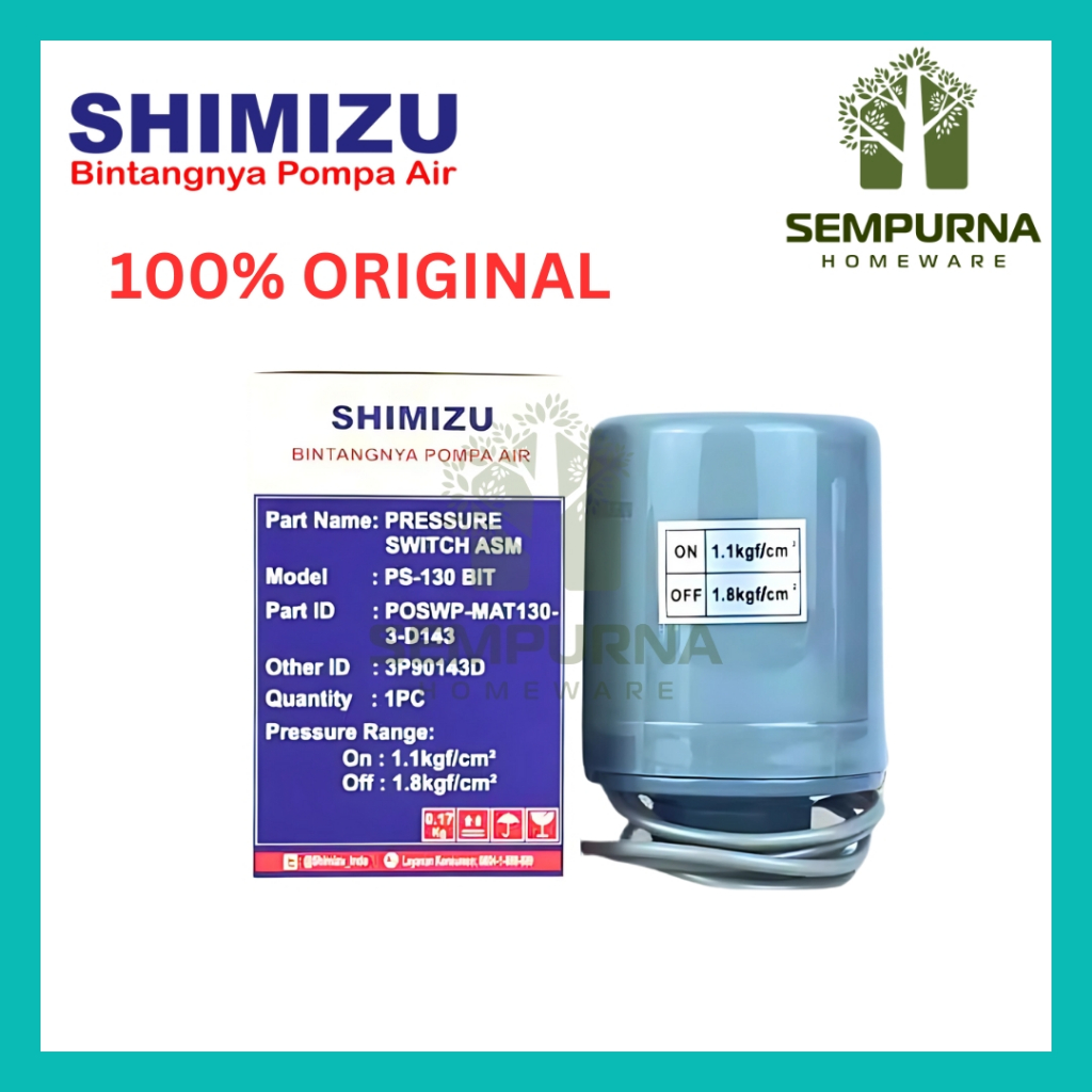 OTOMATIS MESIN AIR SHIMIZU AUTOMATIC PRESSURE SWITCH OTOMAT MESIN AIR PS 135 E PS 103 BIT PS 103 BIT