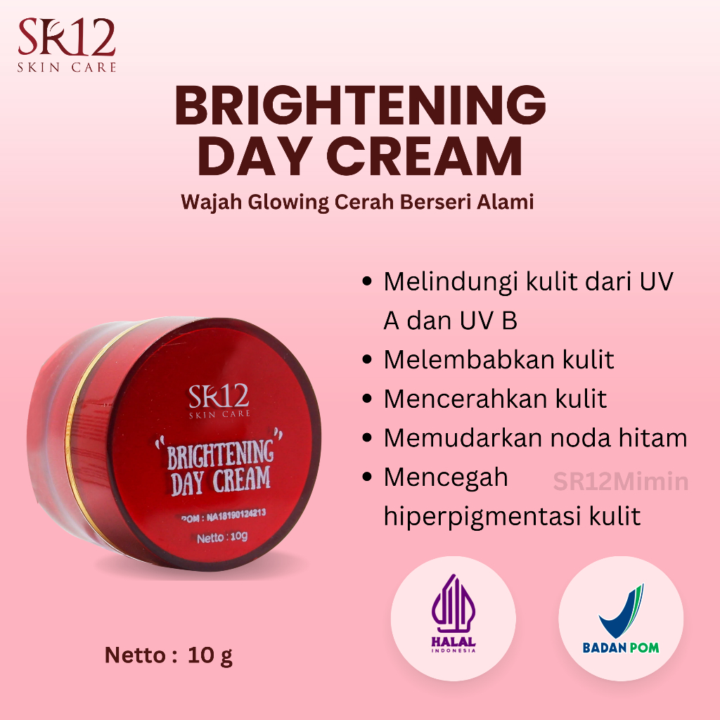BRIGHTENING CREAM SR12 Krim Pemutih Siang Malam