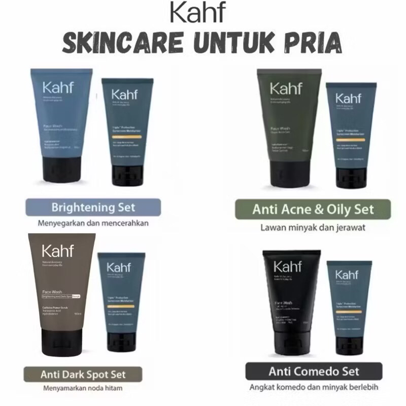 Khaf Paket Skincare untuk Pria [Face Wash 100ml + Sunscreen Spf 30+++]