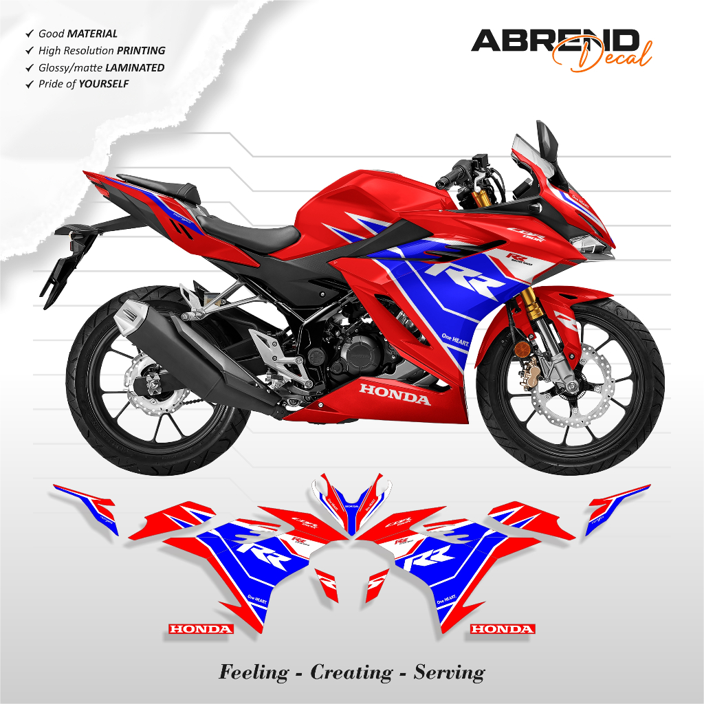 STRIPING CBR 150 K45R GRAFIS RWB CUSTOM / STIKER MOTOR HONDA CBR 150R 2021 - 2023 / STOCK DECAL