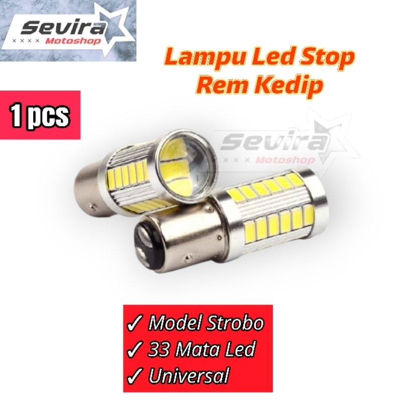 Lampu Stop Rem Kedip LED Bayonet Arus DC 33 Mata Led Motor Universal
