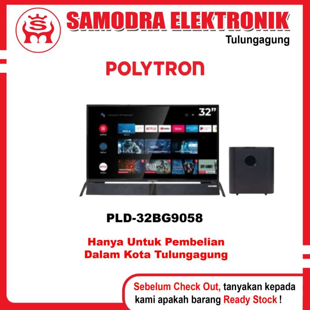 LED TV POLYTRON PLD-32BG5058 | Led 32 Inch Google Tv Soundbar Subwoofer Polytron