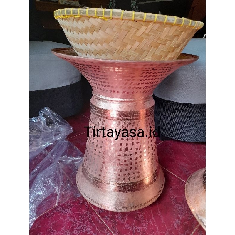 Seeng tembaga jumbo uk 37x 47 berat 2.2 kg free kukusan bambu seeng dandang tembaga asli