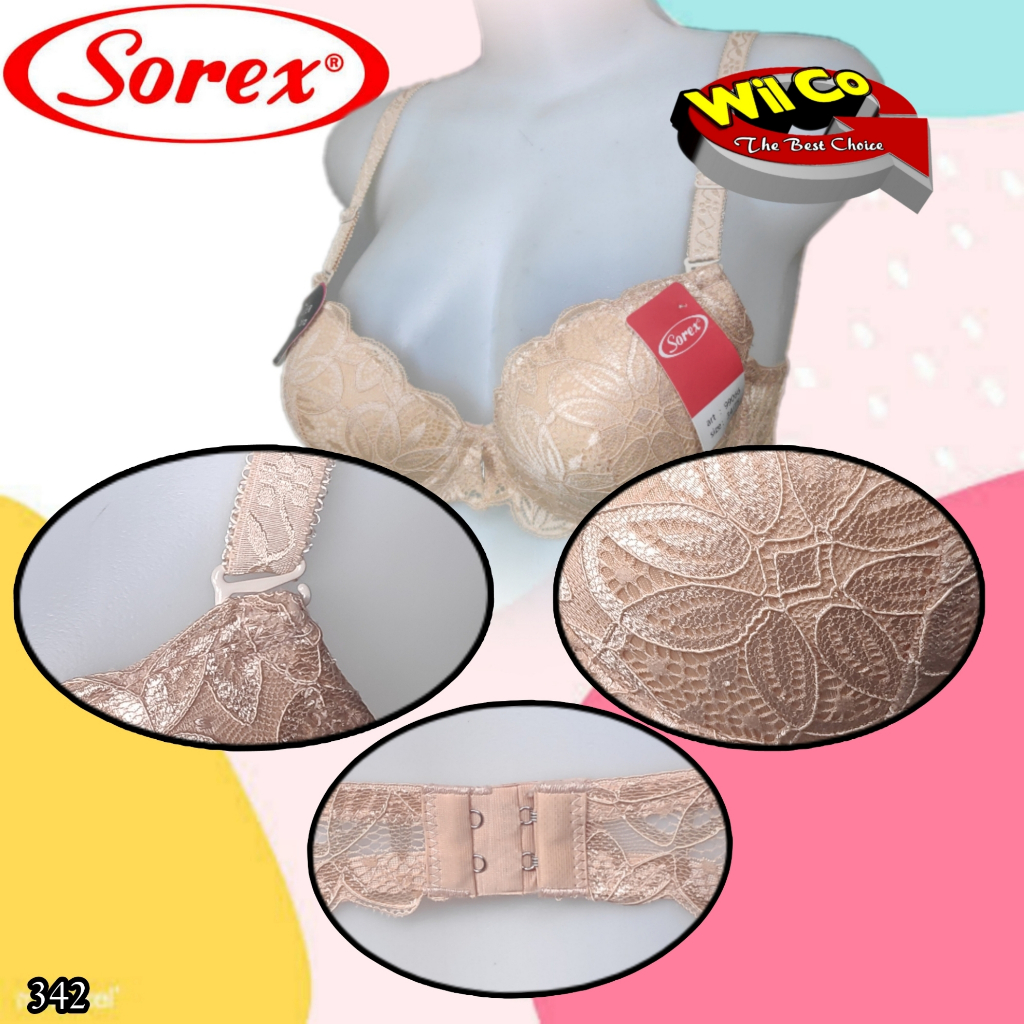SM342 Sorex Maximizer Bra Busa Tebal Ada Kawat Push Up, Bh Wanita Dua Pengait Cup A Size 32 34 36