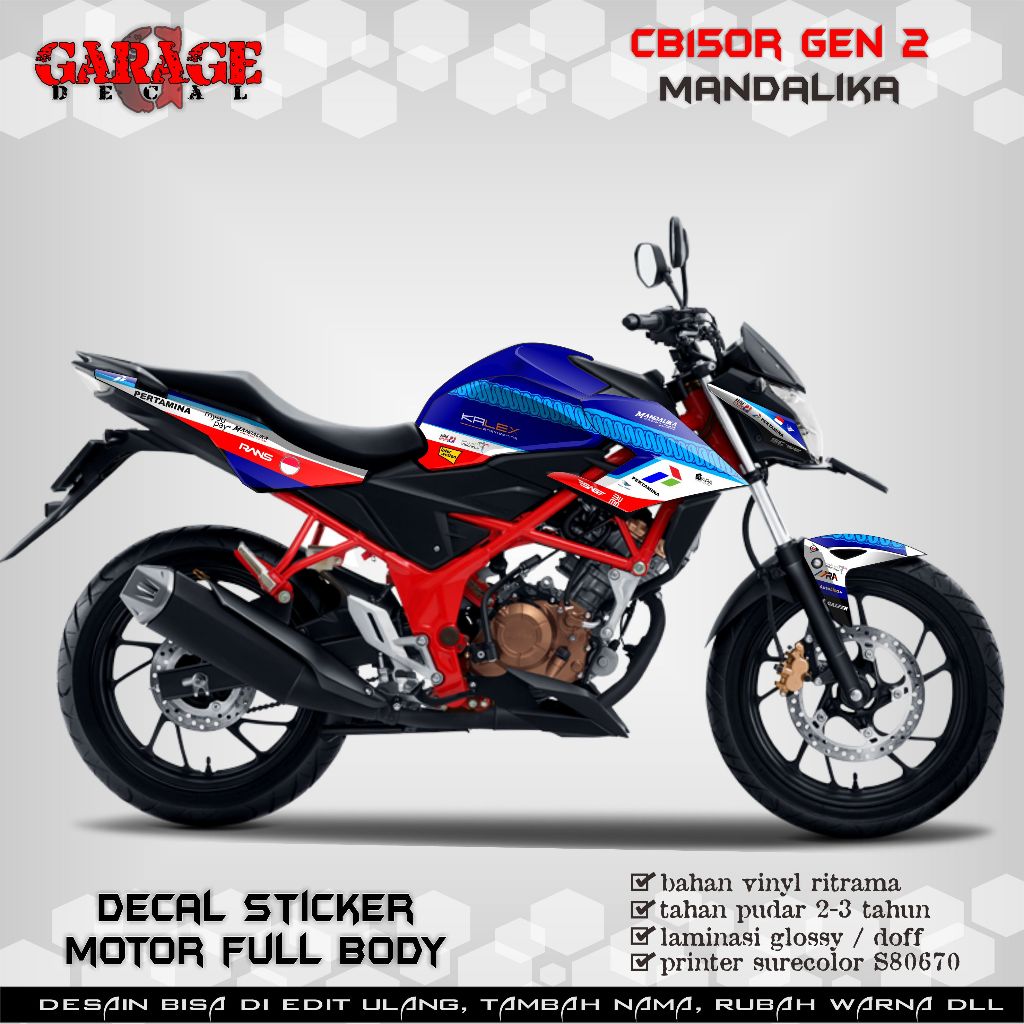 Decal Honda CB150R / CB 150 R New 2015-2017 Full Body mandalika