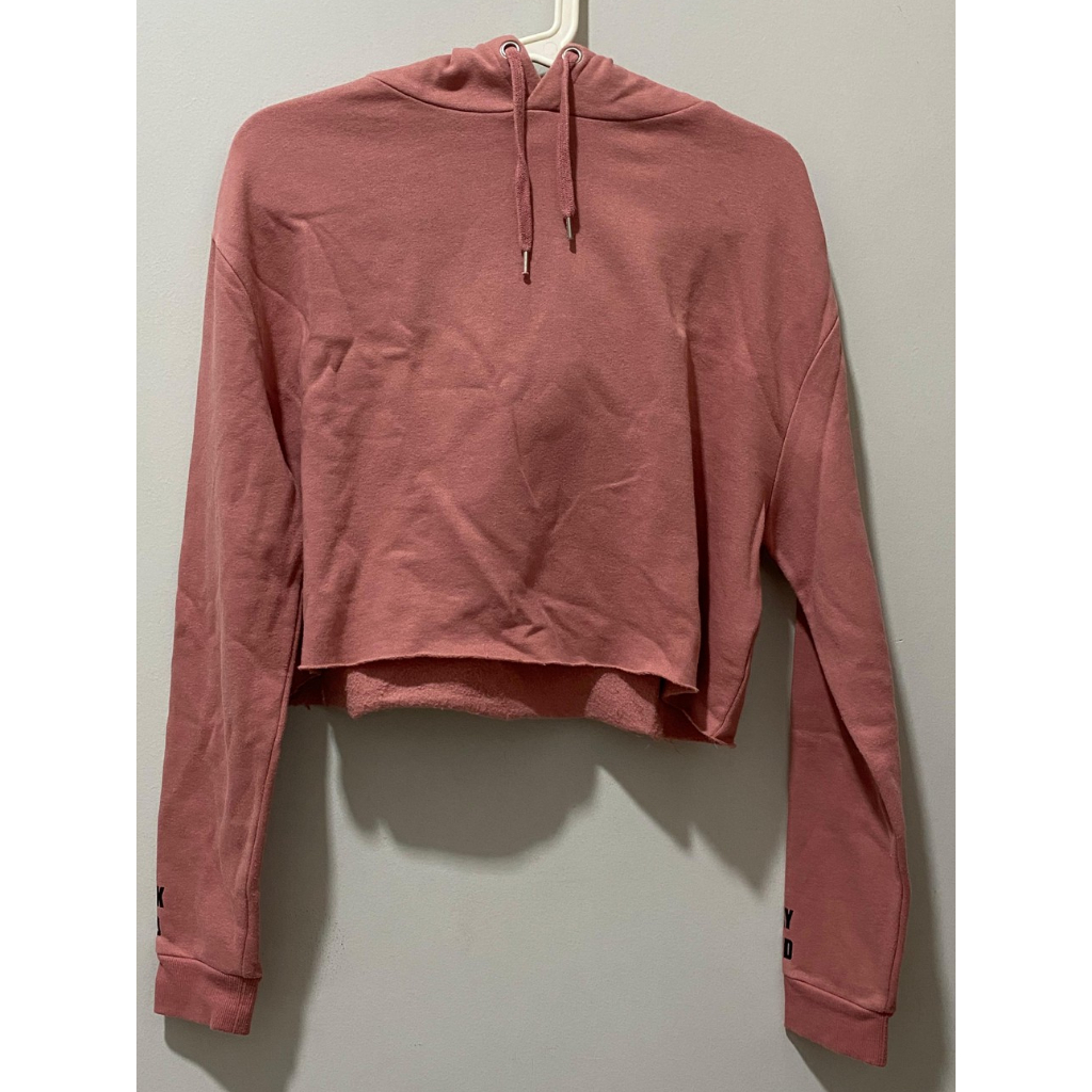 hoodie crop rose pink