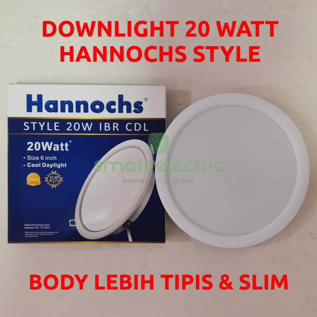 Hannochs Style 20 Watt Lampu LED Downlight Inbow Slim Bulat Tanam Plafon