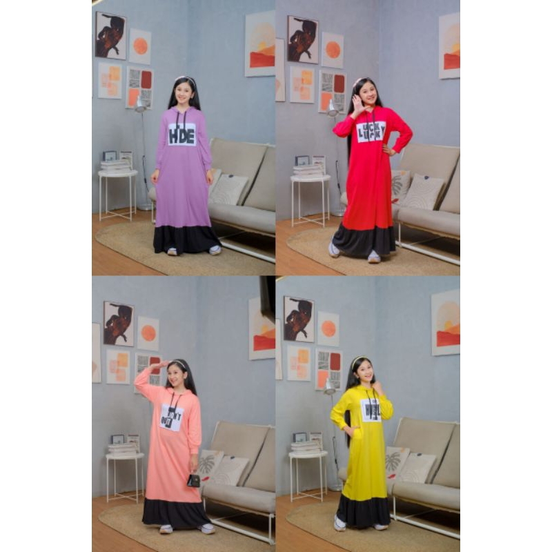 TRIXIE GAMIS HOODIEBy Aeraaqu//Gamis Hoodie Remaja//Gamis Remaja//Gamis kaos Remaja//