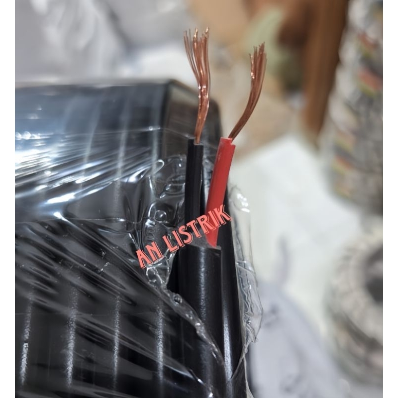 Kabel Listrik HYO 2x1.5mm Hitam - Kabel Audio 2x1,5mm Hitam (Harga Permeter)