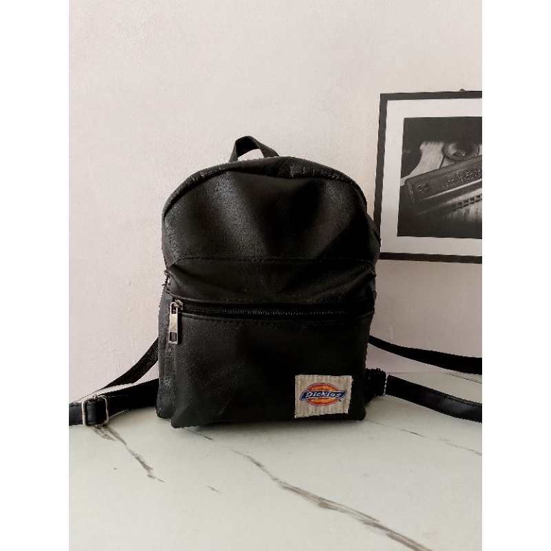 Tas Backpack Dickies Leather Mini Black Preloved