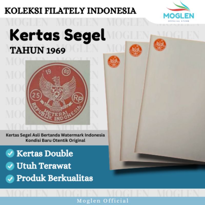 

Kertas Segel Tahun 1969 Double Slide Asli Original