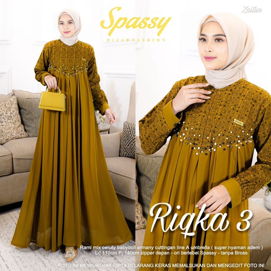 GAMIS TERBARU RIQKA / QIRRA / LAGUNA / ETIHAD / ISLAND MAXY DRESS WANITA MUSLIMAH ORIGINAL SPASSY