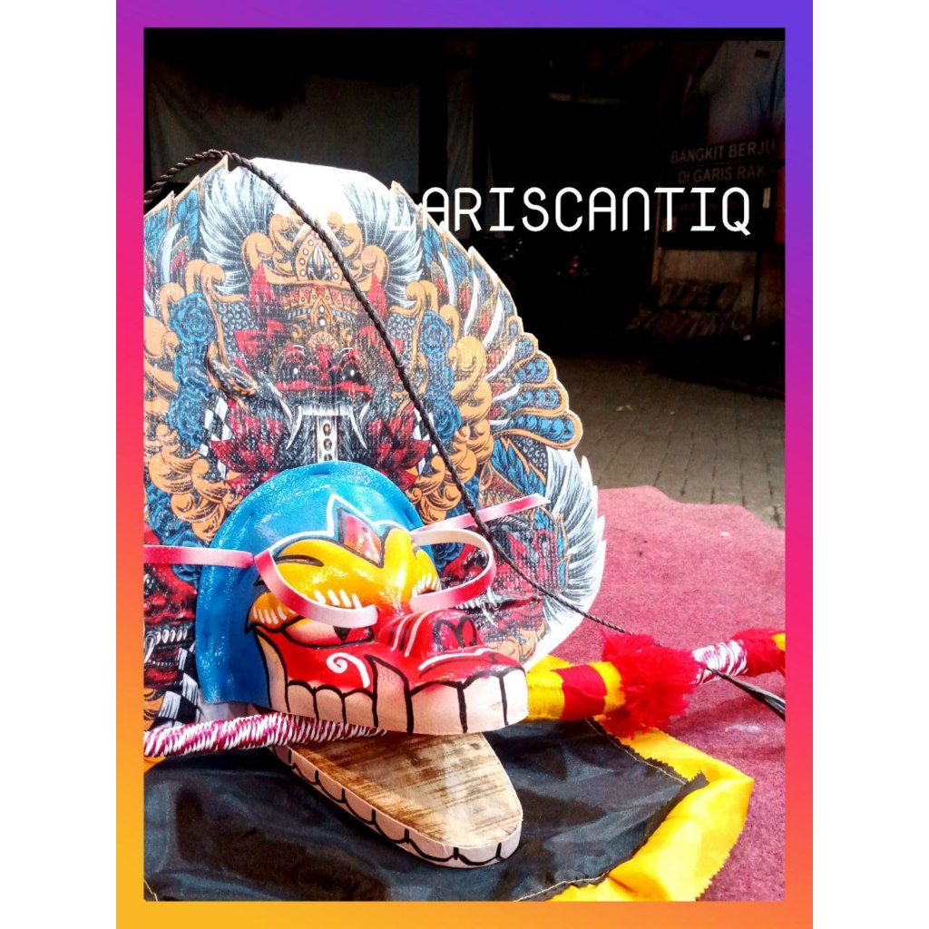 { BUY 1 GET 1 } Mainan Barong Kayu Jamang Sponss Sablon Barongan Jumbo Devil Bantengan Kuda Lumping