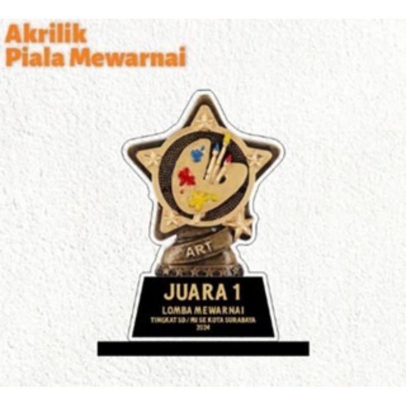 Piala Lomba Melukis Piala Lomba mewarnai Piala Menggambar Akrilik Custom