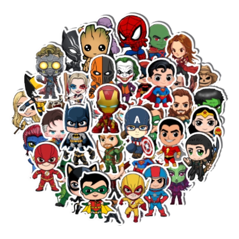 

Super Hero sticker - Marvel DC stiker anak - Stiker Anime Batman Superman Spiderman