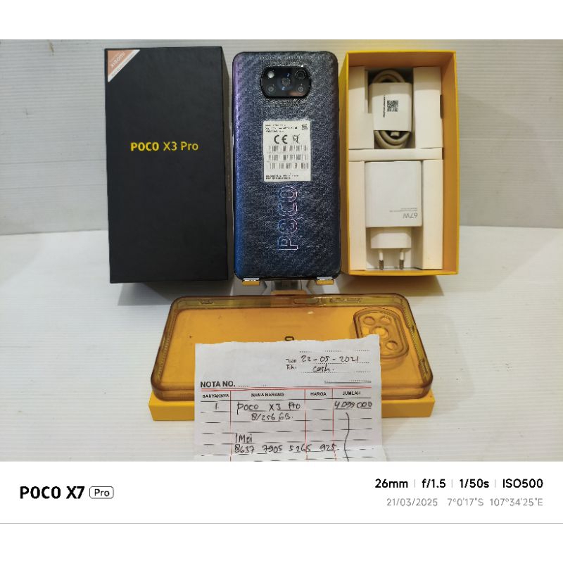 Xiaomi Poco X3 Pro 8/256 Gb Mulus 97% Fullset Original masih segelan aman bisa tukar tambah khusus w