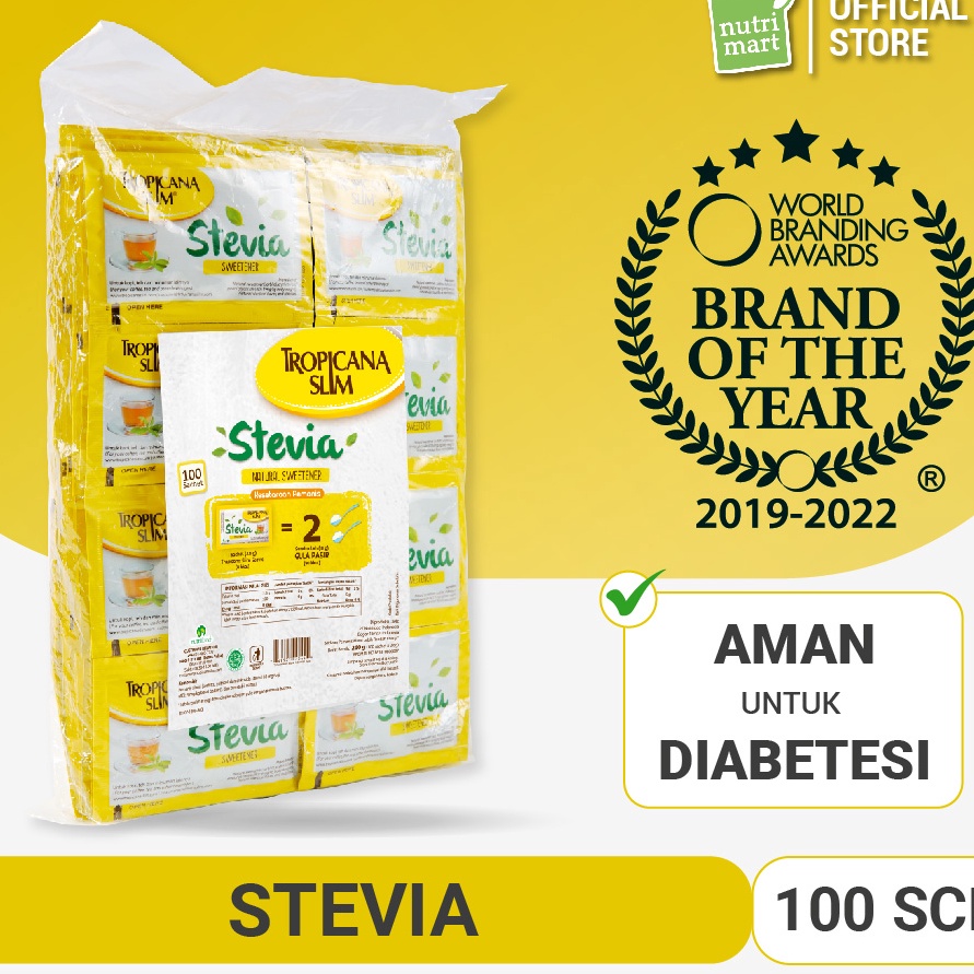 

COD Tropicana Slim Sweetener Stevia 1 Sachet Pemanis Alami untuk Batasi Gula