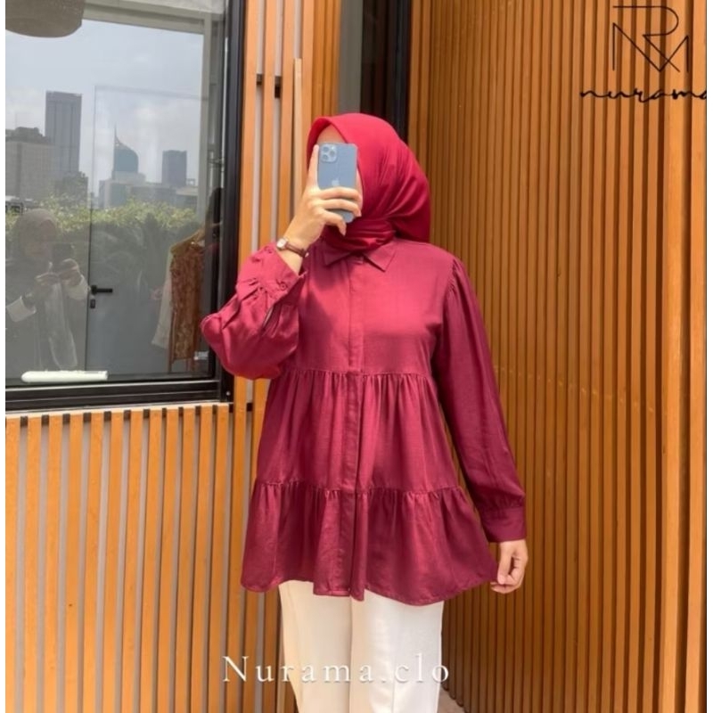 BEYZA BLOUSE BY NURAMA | ATASAN WANITA LENGAN PANJANG
