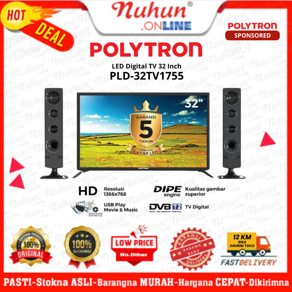 POLYTRON LED TV 32 INCH HD READY PLD-32TV1755