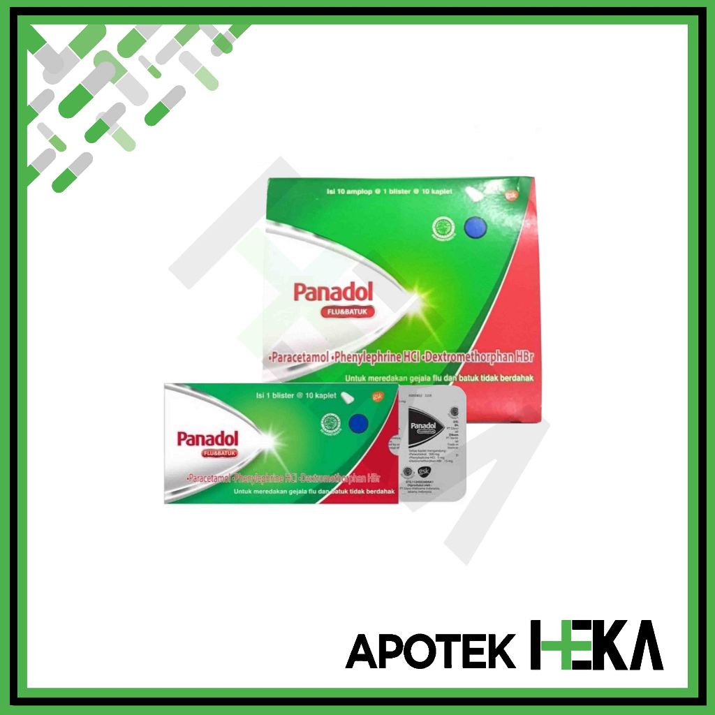 Panadol Cold & Flu Hijau Box isi 10x10 Tablet - Flu dan Batuk [TANGERANG]