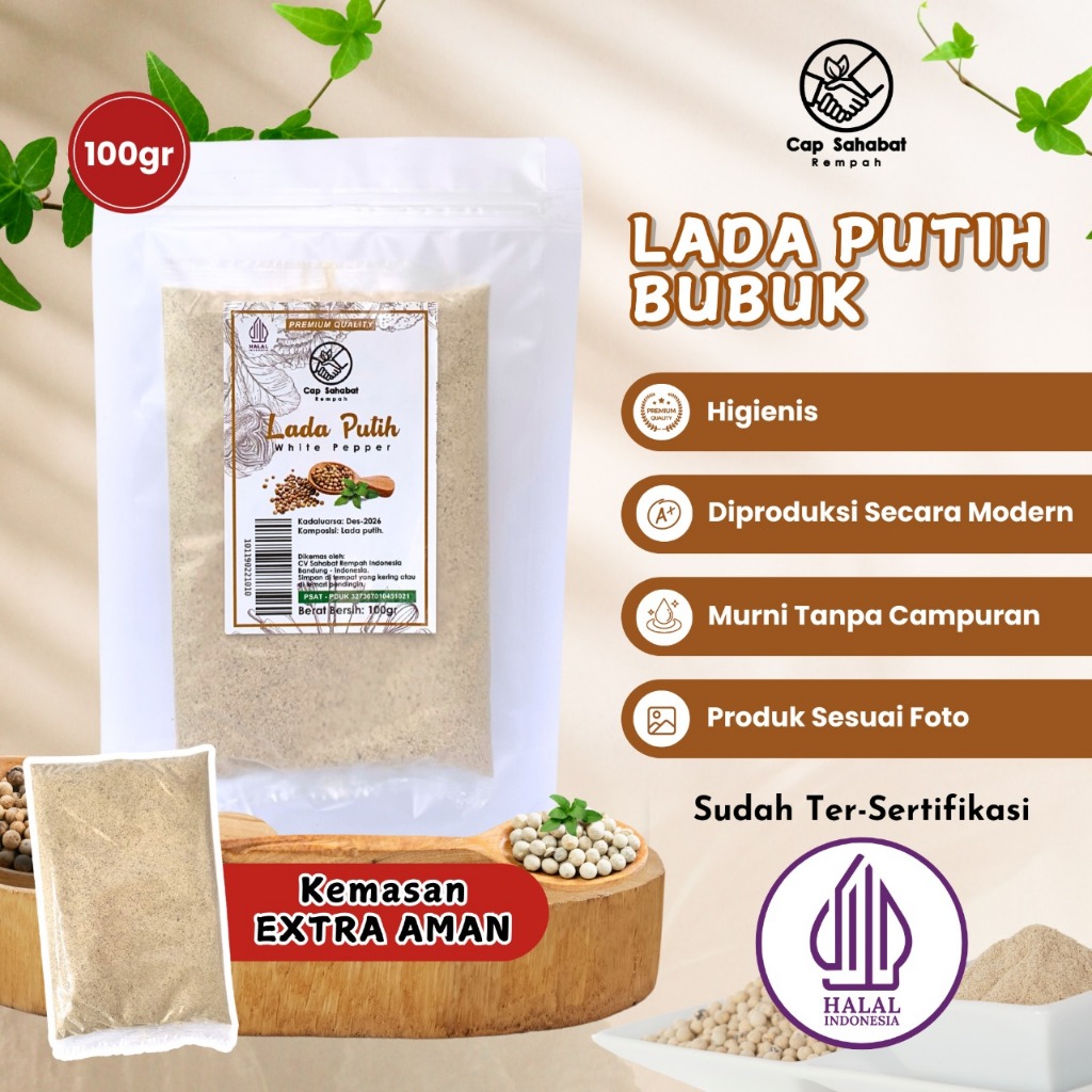 

Cap Sahabat - Merica Lada Putih Bubuk Ground White Pepper 100% PREMIUM QUALITY