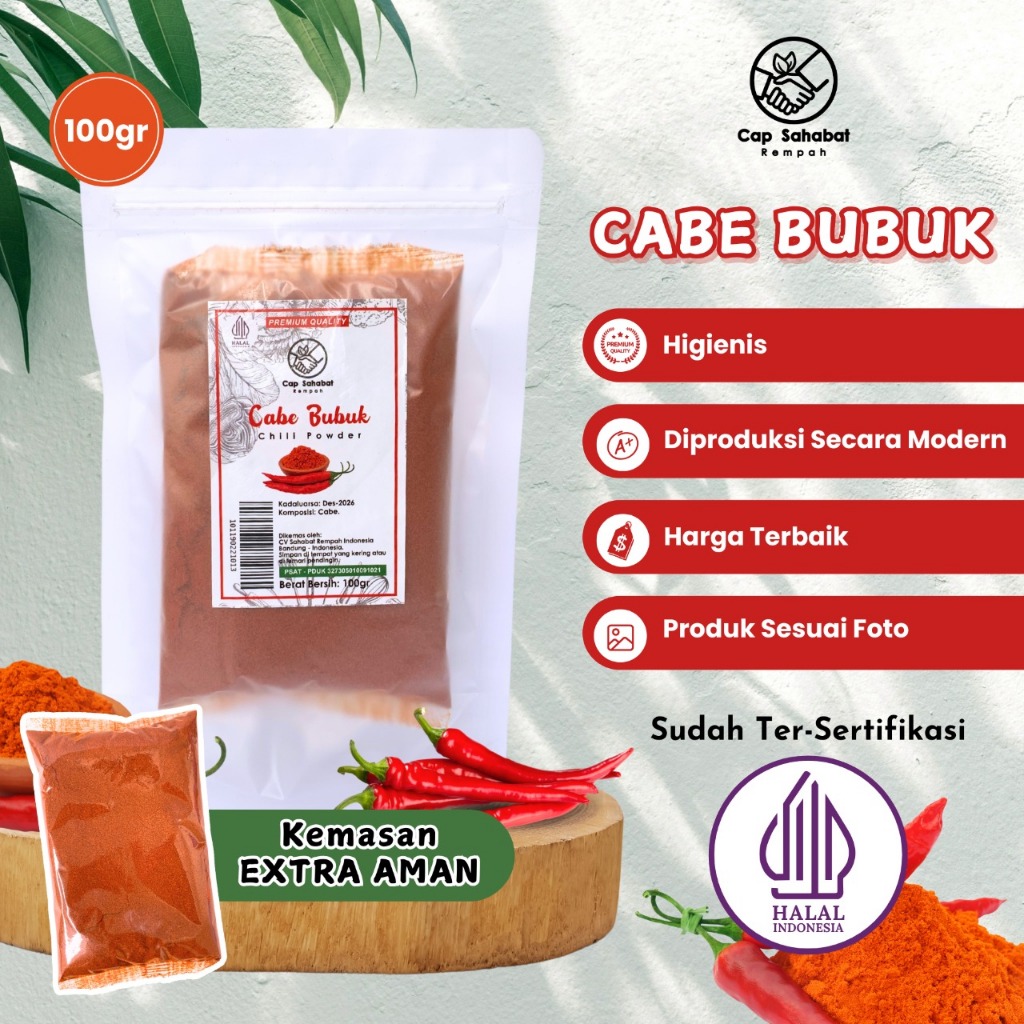 

100gr Cabe Bubuk / Ground Chili / Rempah / JSR 100% PREMIUM